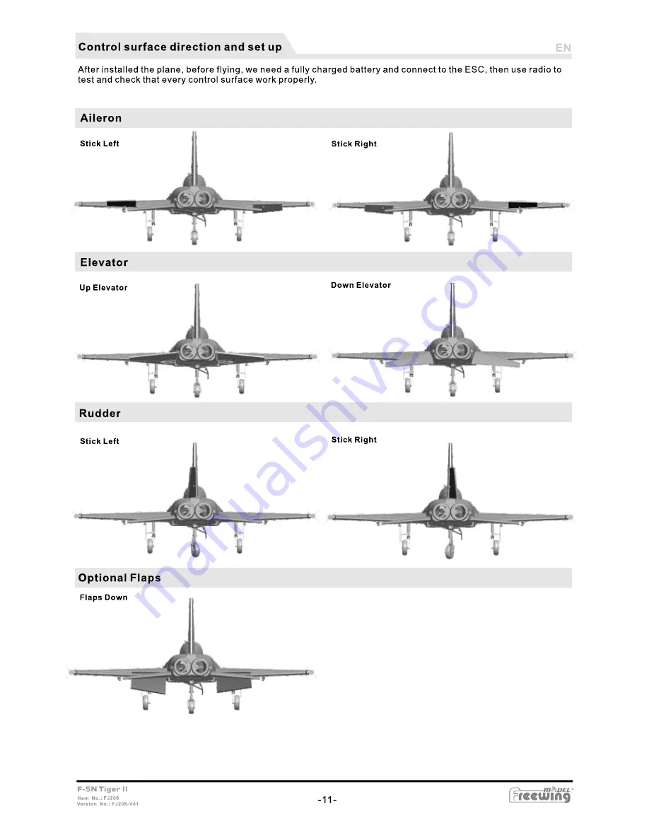 Freewing F-5N Tiger II FJ208 Скачать руководство пользователя страница 12