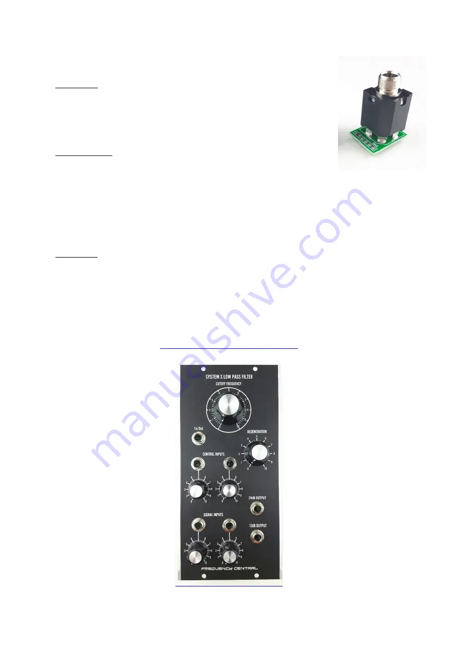 Frequency Central MU System X Lowpass Filter Скачать руководство пользователя страница 4