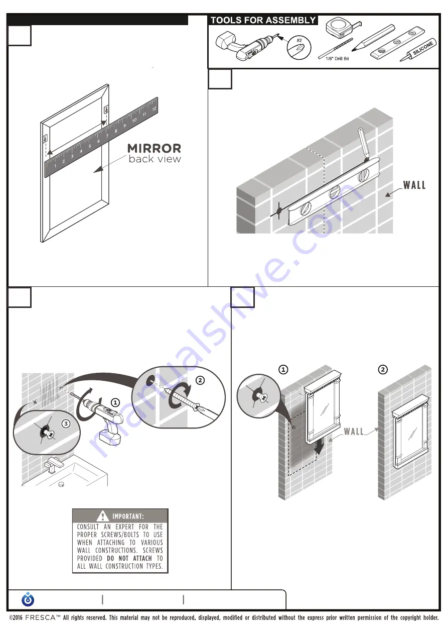 Fresca KINGSTON FVN2260 Installation Manual Download Page 3