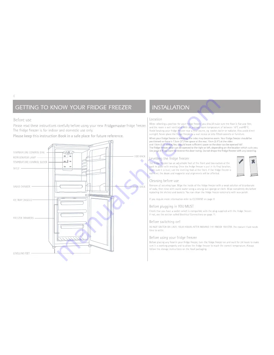 Fridgemaster MC50160 User Manual Download Page 4