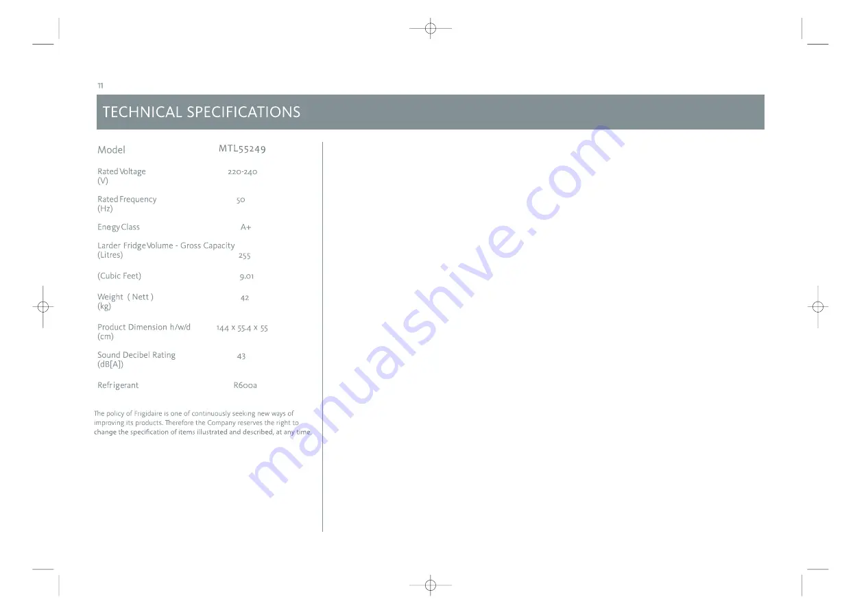 Fridgemaster MTL55249 Скачать руководство пользователя страница 11