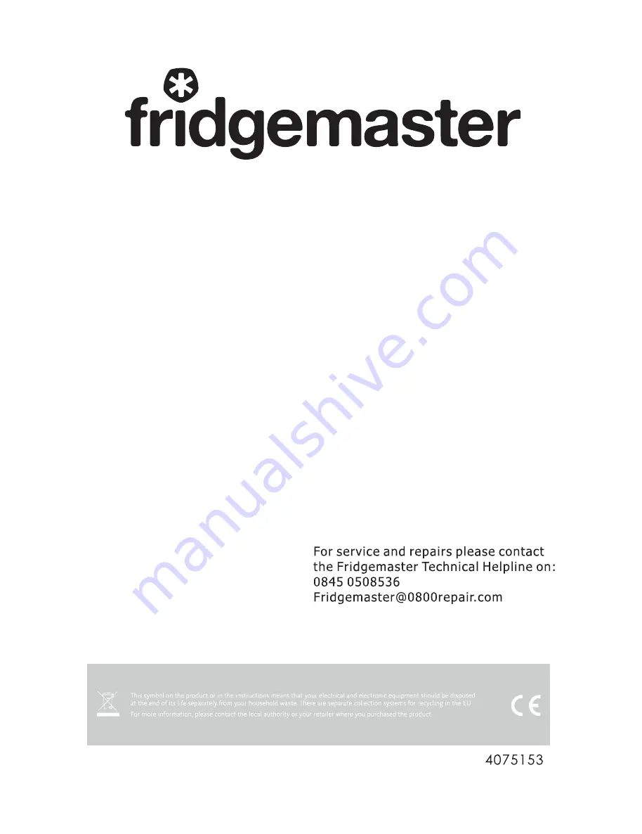 Fridgemaster MUZ4965 Скачать руководство пользователя страница 16