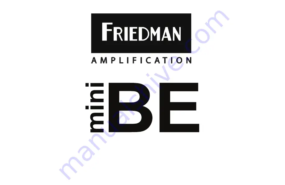 Friedman Mini BE Instruction Manual Download Page 1