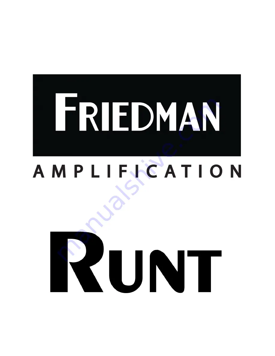 Friedman RUNT Instruction Manual Download Page 1