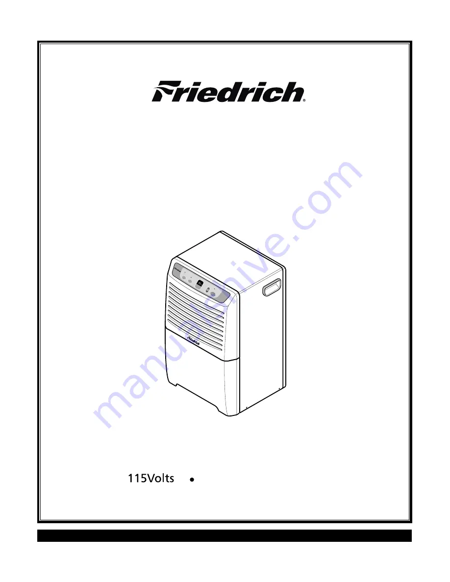 Friedrich D30C Service And Parts Manual Download Page 1