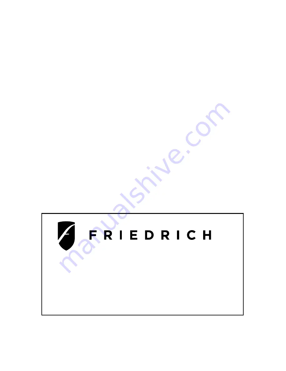 Friedrich MR24C3G Service And Parts Manual Download Page 2