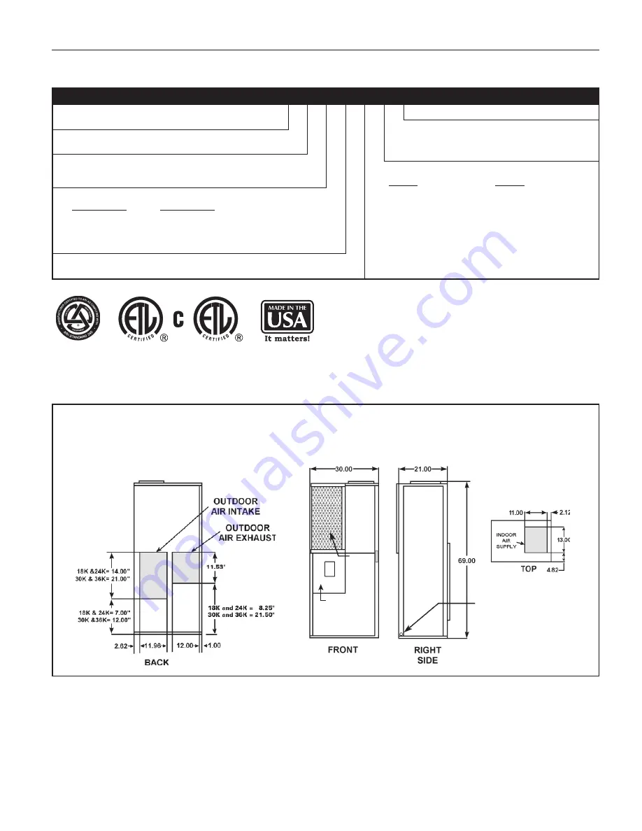 Friedrich VERT-I-PAK B-SERIES Installation & Operation Manual Download Page 5