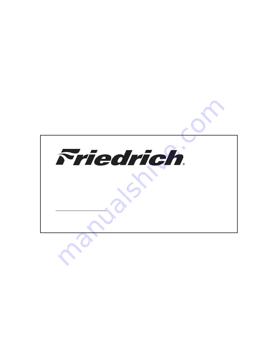 Friedrich ZoneAir P012A Service Manual Download Page 23