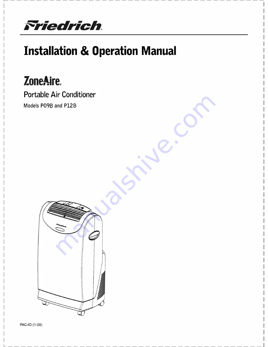 Friedrich ZoneAir P09B Скачать руководство пользователя страница 1