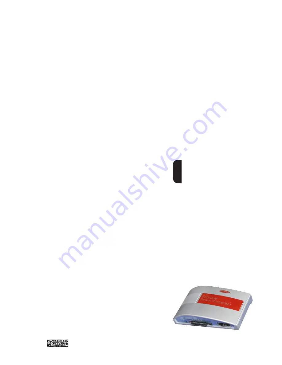 Fronius Power Control Box Operating Instructions Manual Download Page 1