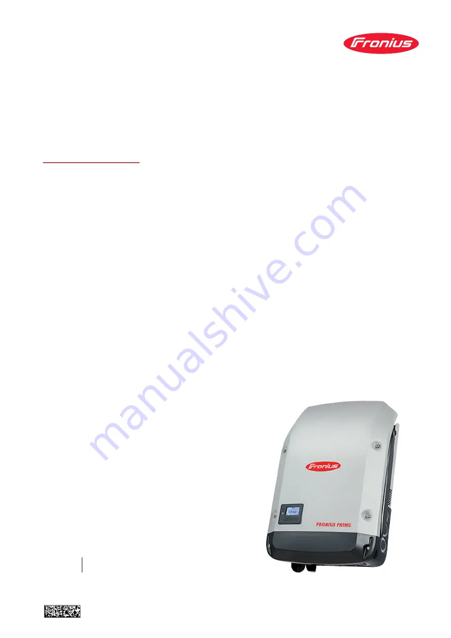 Fronius Primo 10.0-1 208-240 Скачать руководство пользователя страница 1