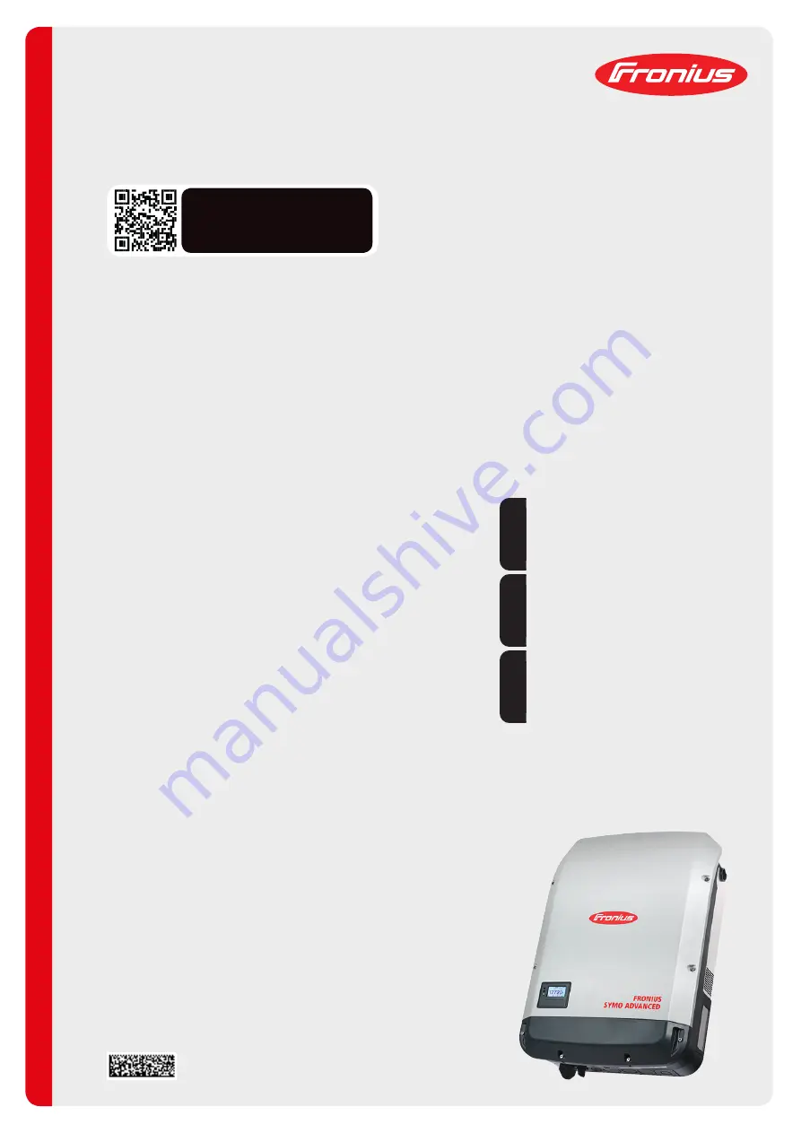 Fronius Symo 12.0-3 208-240 Operating Instructions Manual Download Page 1