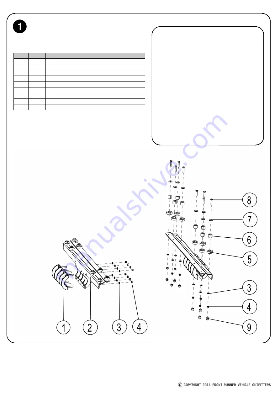 Front Runner FAJK005 Fittings Manual Download Page 2