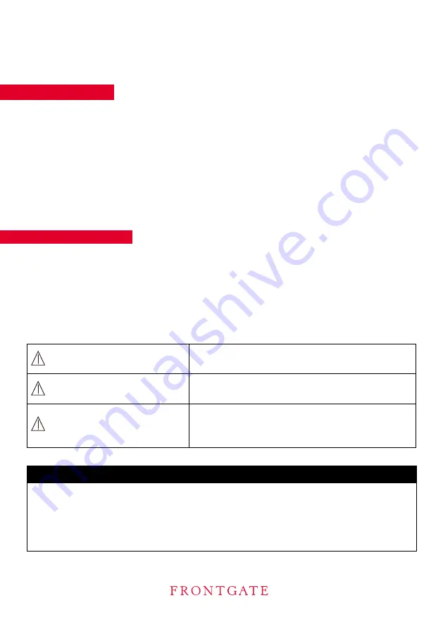 Frontgate TFX500 Instruction Manual Download Page 3