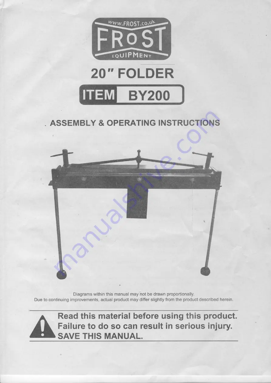 FROST BY200 Assembly & Operating Instructions Download Page 1