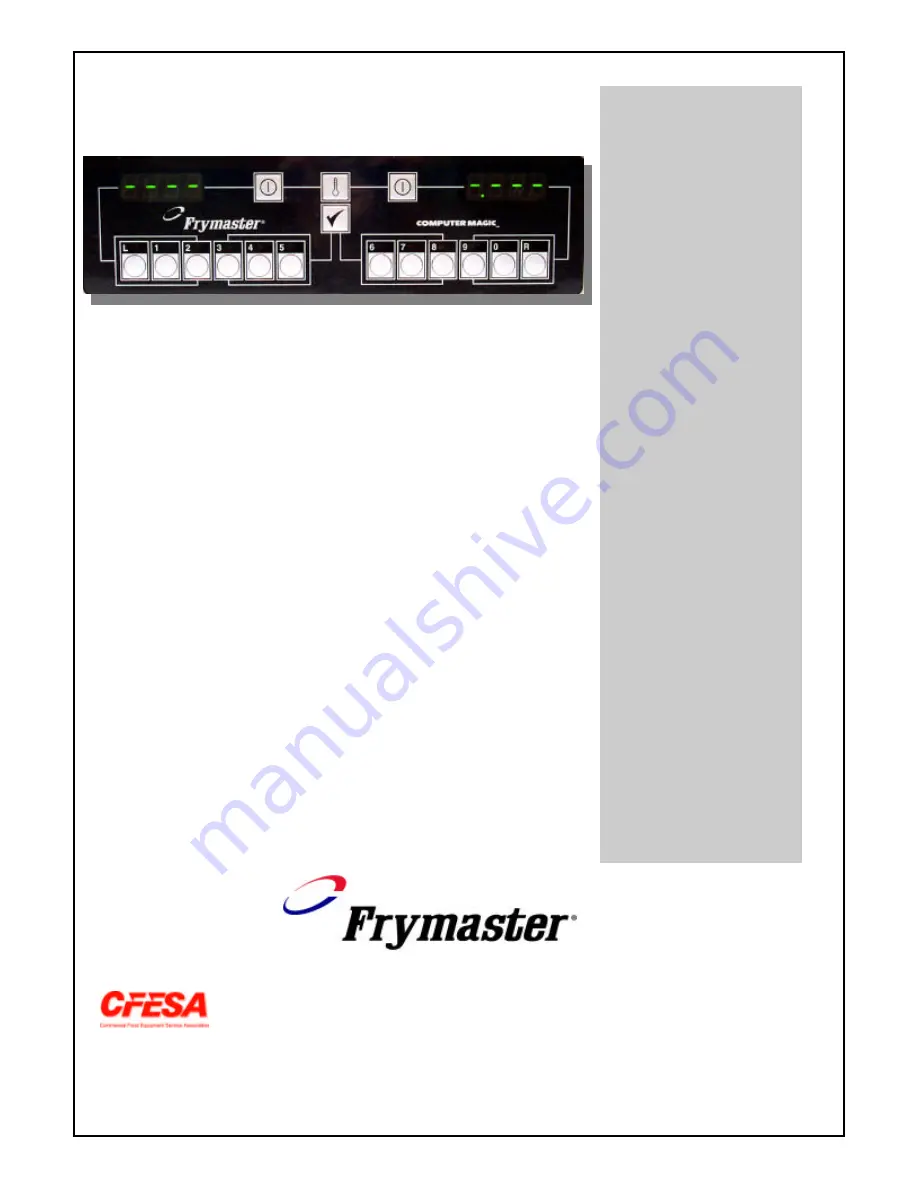 Frymaster CMIII.5 Скачать руководство пользователя страница 1