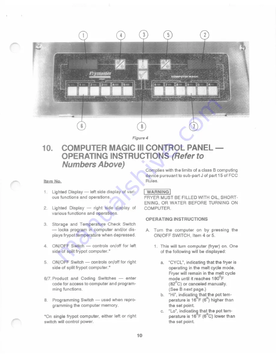 Frymaster EPH14 Service And Owner'S Manual Download Page 13