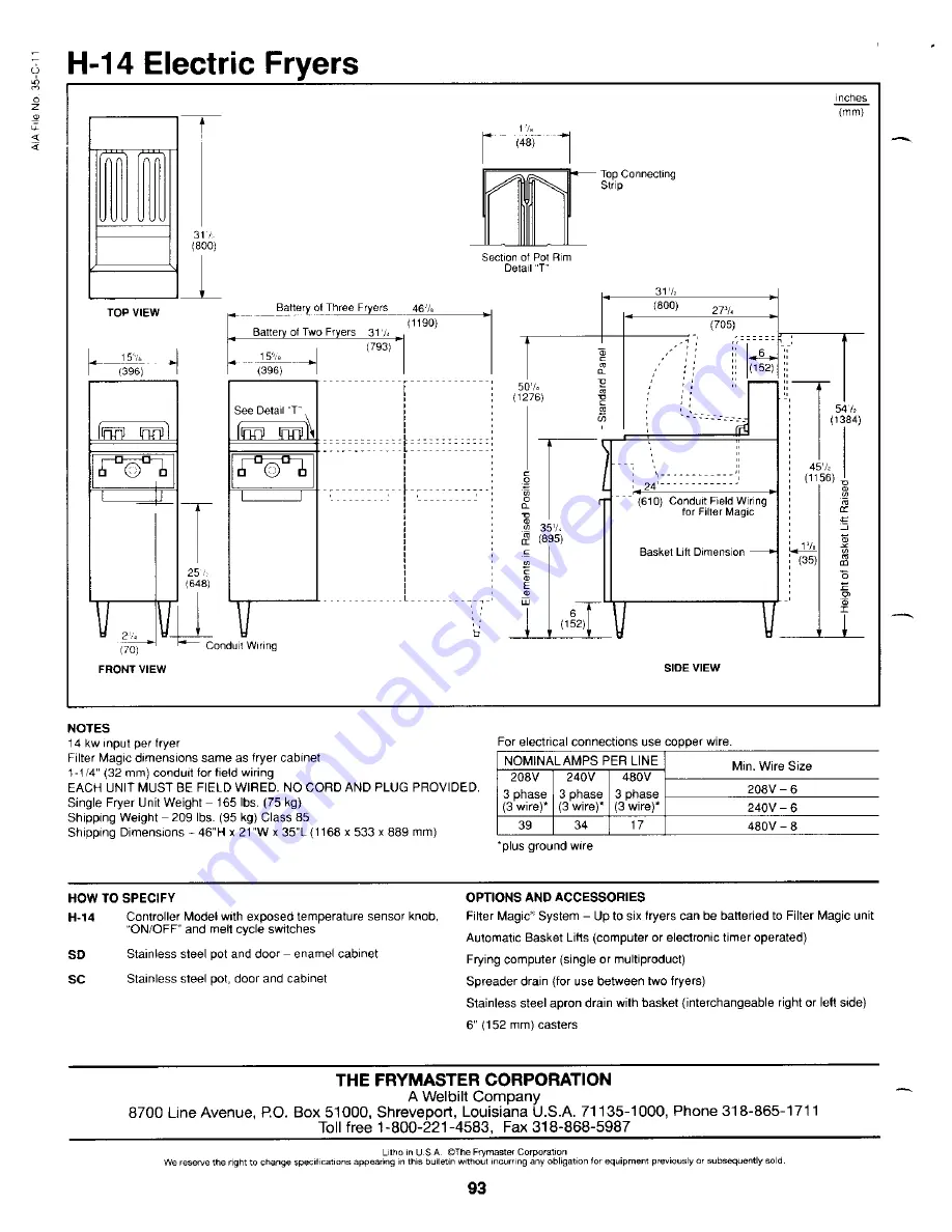 Frymaster EPH14 Service And Owner'S Manual Download Page 92