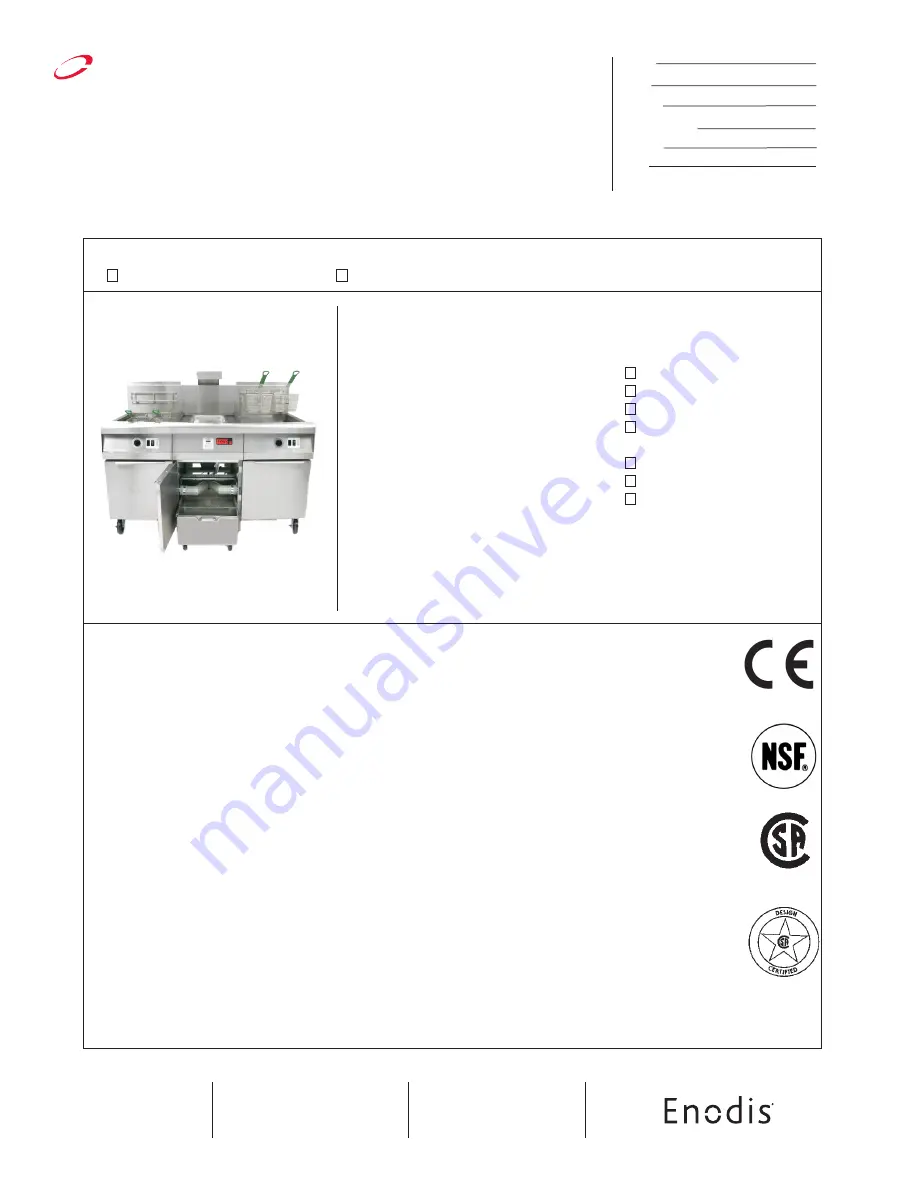 Frymaster FM-B Specifications Download Page 1