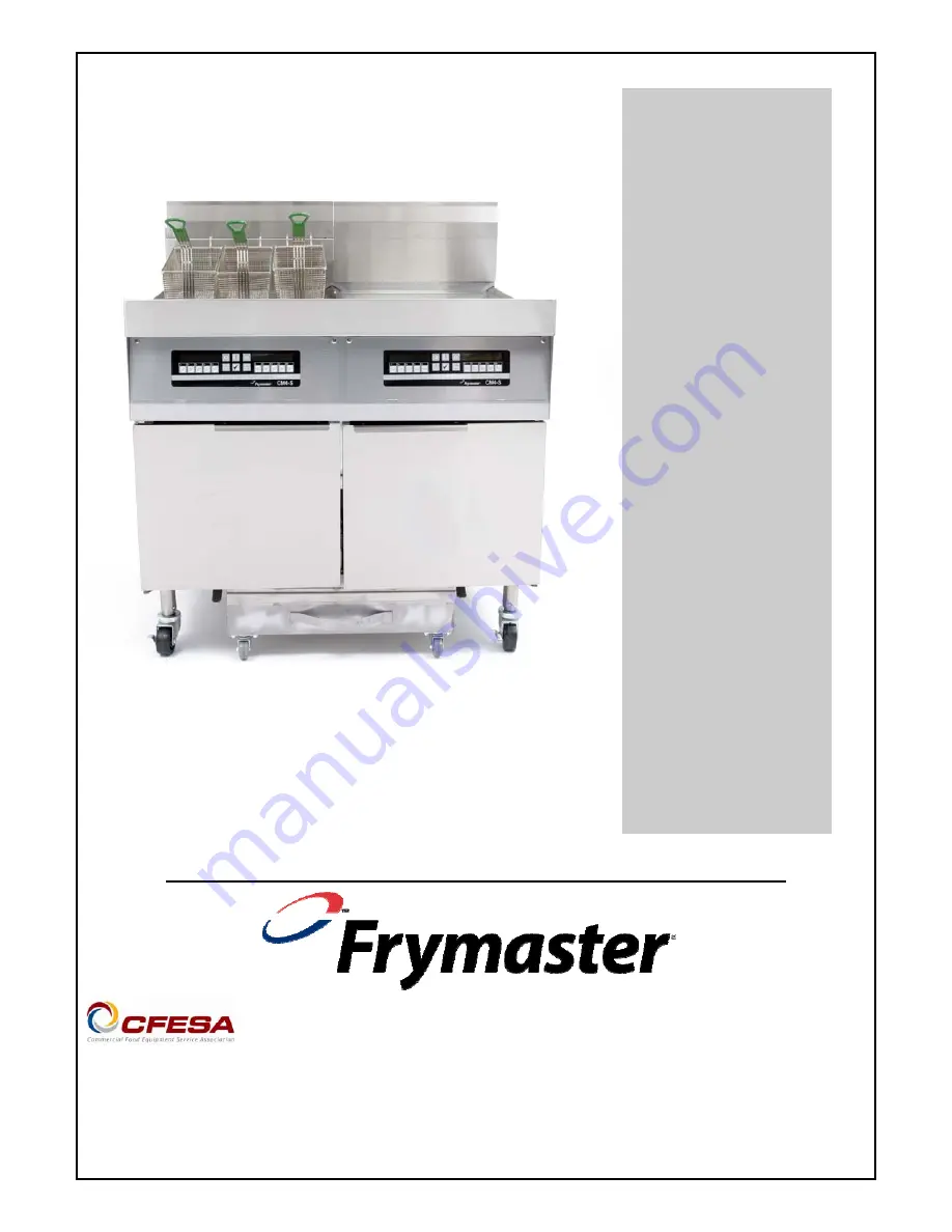 Frymaster FPHD65 Installation & Operation Manual Download Page 1