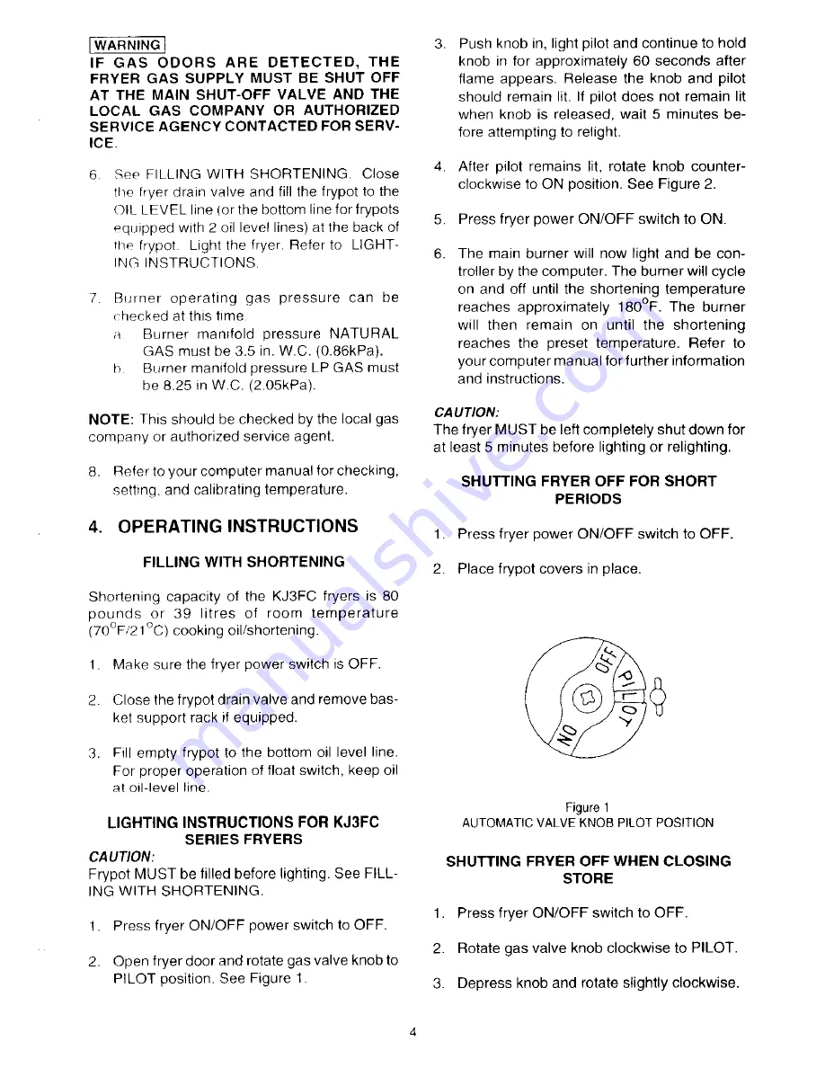 Frymaster KJ3FC Operator'S Manual Download Page 7