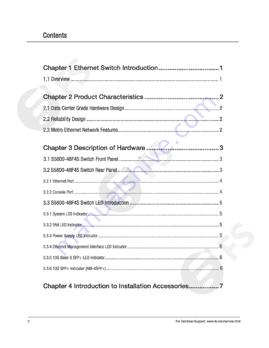 FS S5800-48F4S Lnstallation Manual Download Page 3