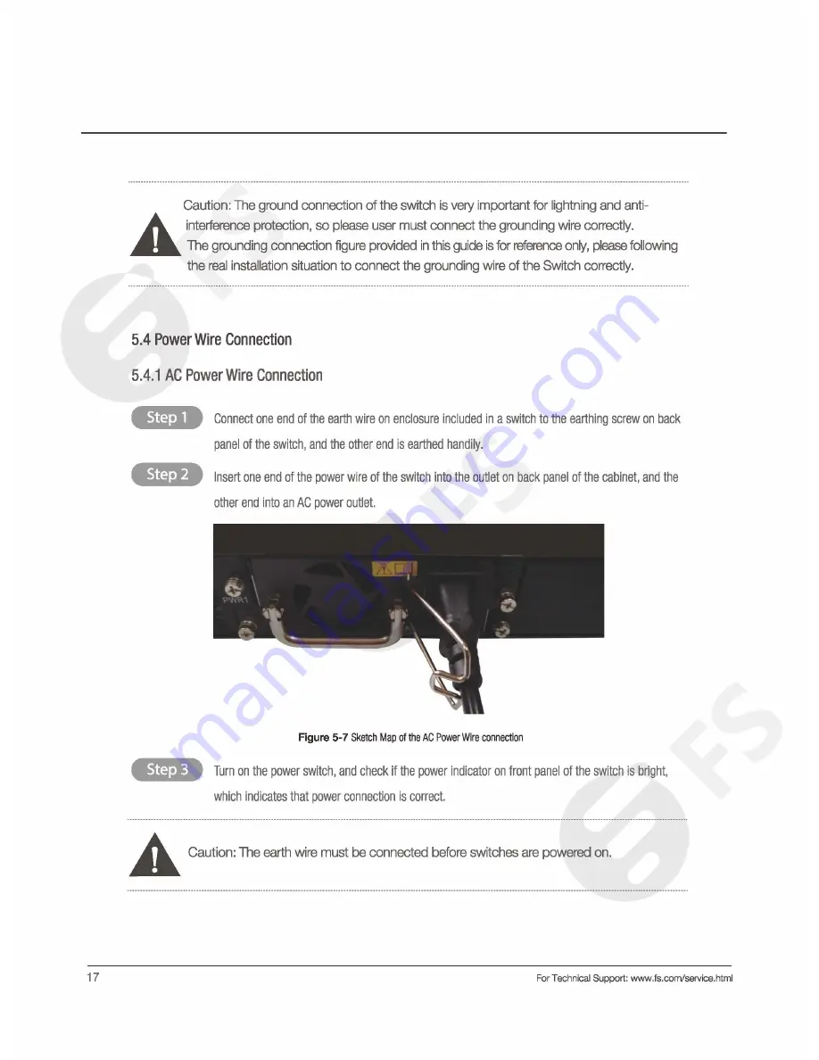 FS S5800-48F4S Lnstallation Manual Download Page 22