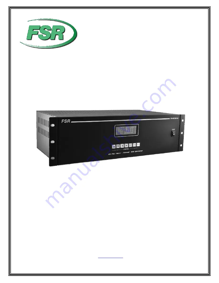 FSR DV-MFSW-94 User Manual Download Page 1