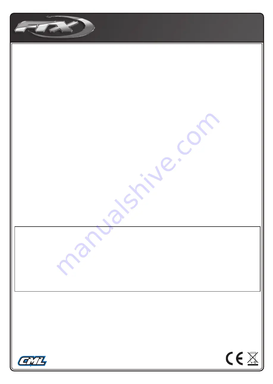 FTX FTX5591BL Instruction Book And Component Listing Download Page 17