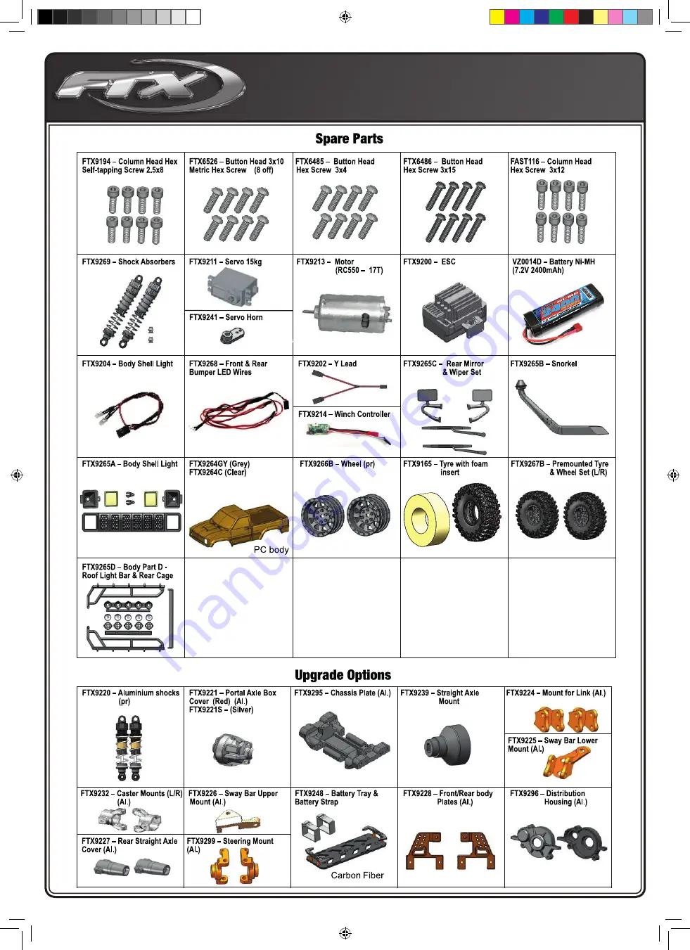 FTX Outback Hi-Rock Instruction Book And Component Listing Download Page 17