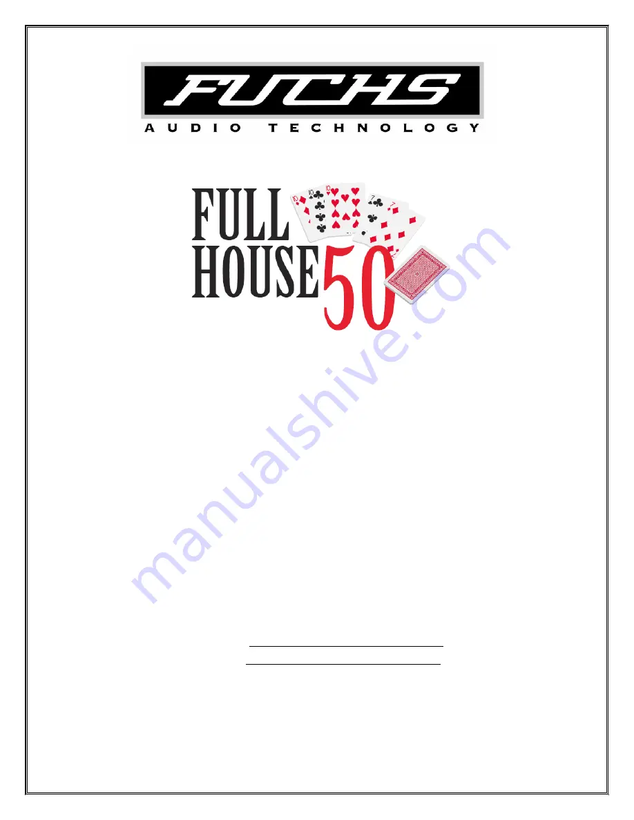 Fuchs Audio Technology Blackjack-21-II Operation Manual Download Page 1