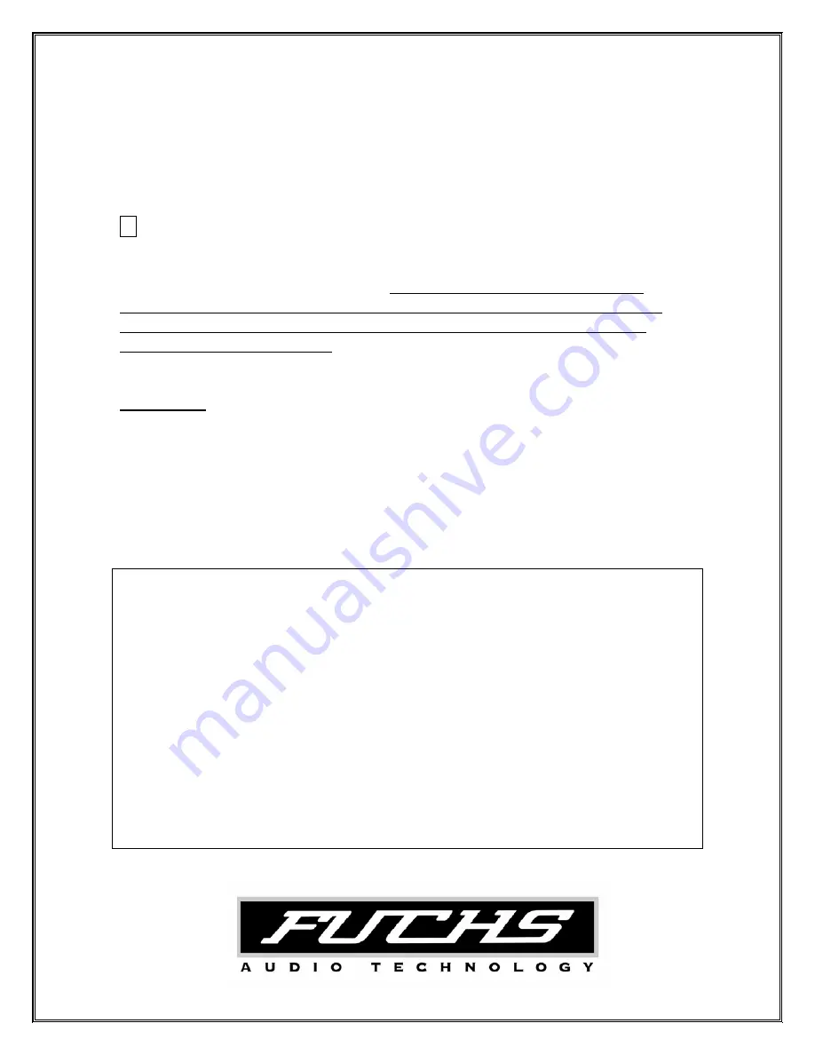 Fuchs Audio Technology Blackjack-21-II Operation Manual Download Page 9