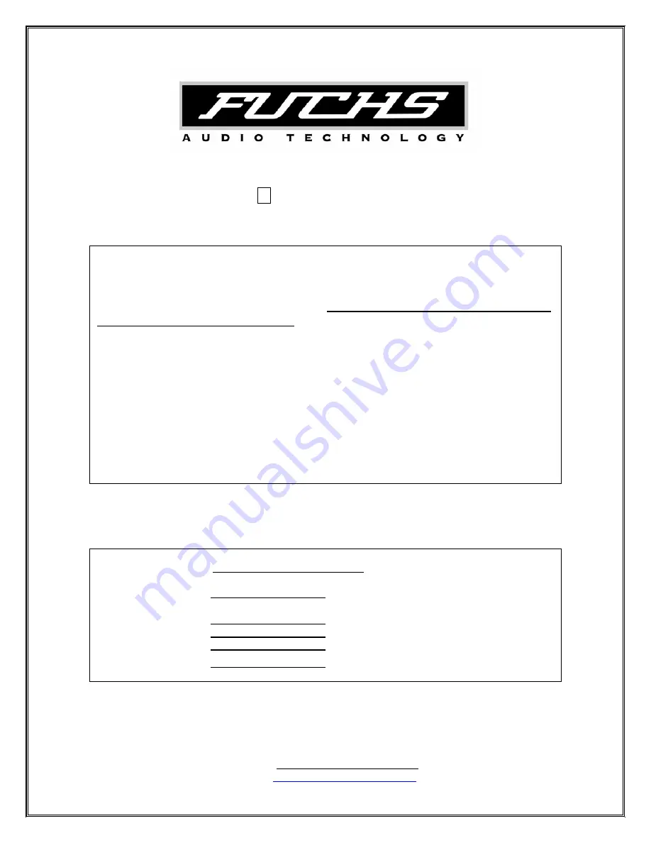 Fuchs Audio Technology Blackjack-21-II Operation Manual Download Page 11