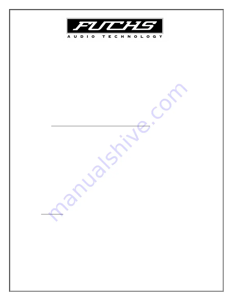 Fuchs Audio Technology Clean Machine CM-100 Operation Manual Download Page 3