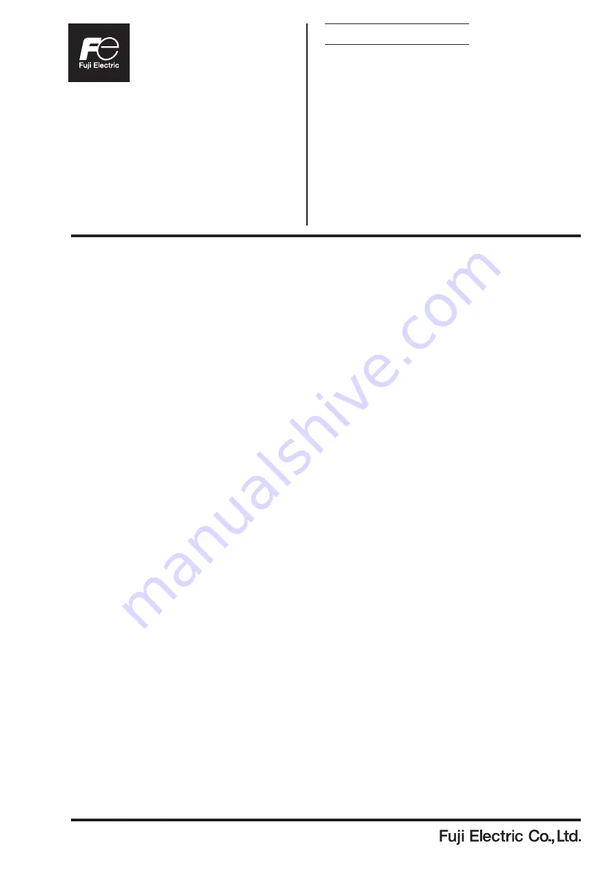 Fuji Electric FSC-1 Скачать руководство пользователя страница 1