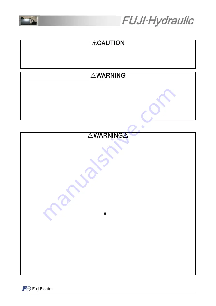 Fuji Electric FUJI-Hydraulic FRN AR Series Starting Manual Download Page 5