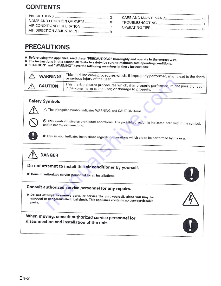 Fuji Electric RKA07CBT Operating Manual Download Page 14