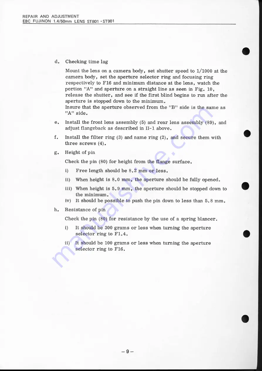 FujiFilm EBC FUJINON 1.4/50mm Repair Manual And Part List Download Page 11