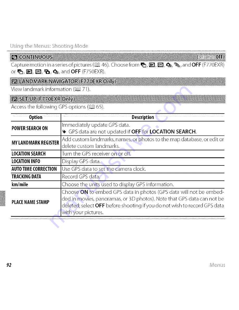 FujiFilm Finepix F750EXR Owner'S Manual Download Page 13