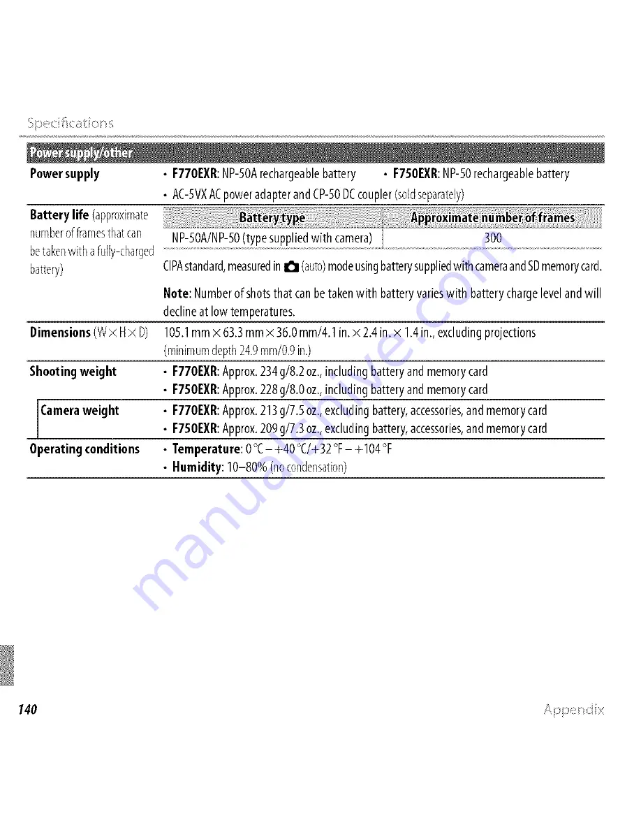 FujiFilm Finepix F750EXR Owner'S Manual Download Page 61