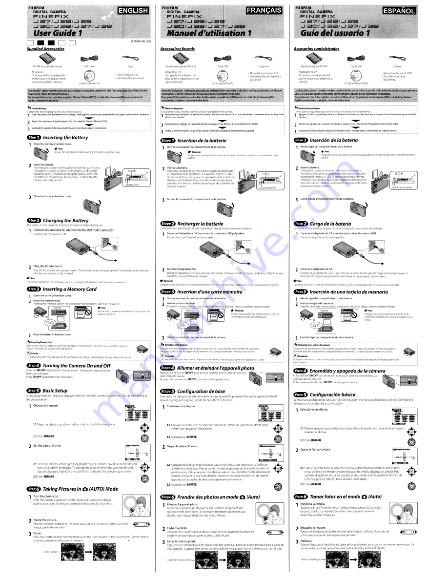 FujiFilm FINEPIX J27 Owner'S Manual Download Page 106