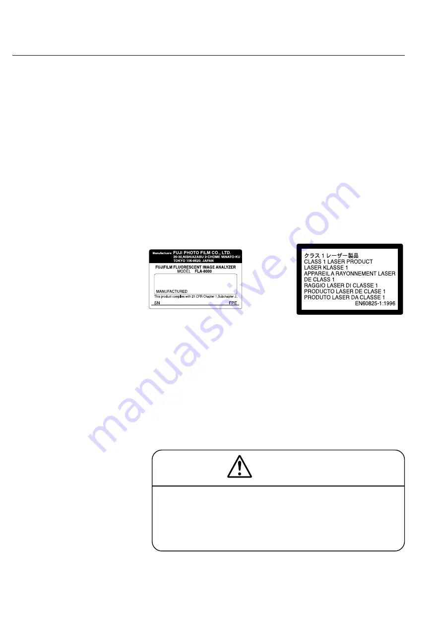 FujiFilm FLA-8000 Operation Manual Download Page 8