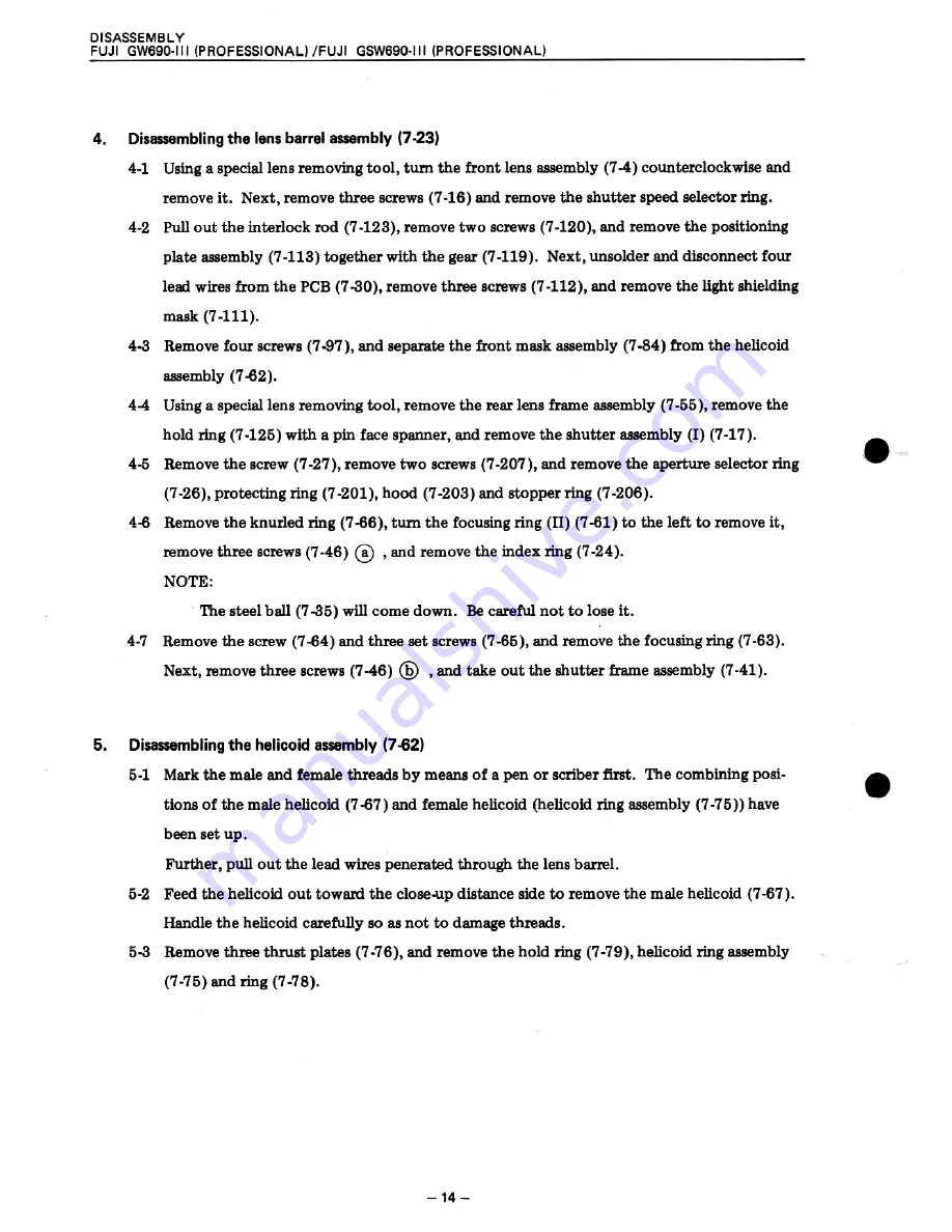 FujiFilm GSW690-III Service Manual Download Page 17