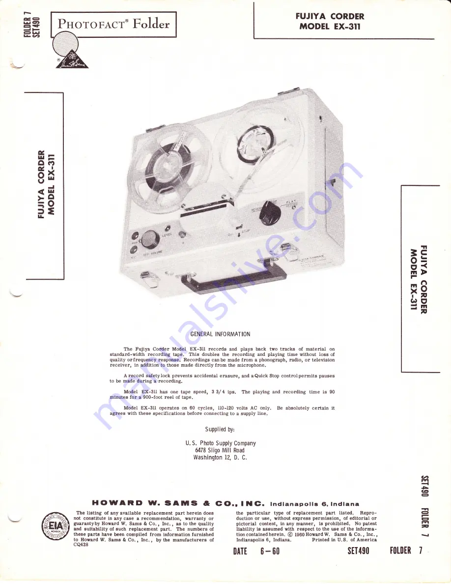 Fujiya EX-311 Скачать руководство пользователя страница 1