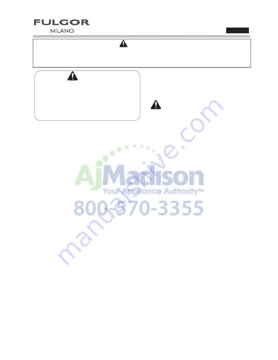 Fulgor Milano F1SP30*2 series Use & Care Manual Download Page 3