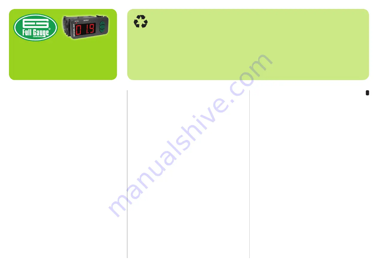 Full Gauge Controls MT-512Ri 2HP Manual Download Page 1