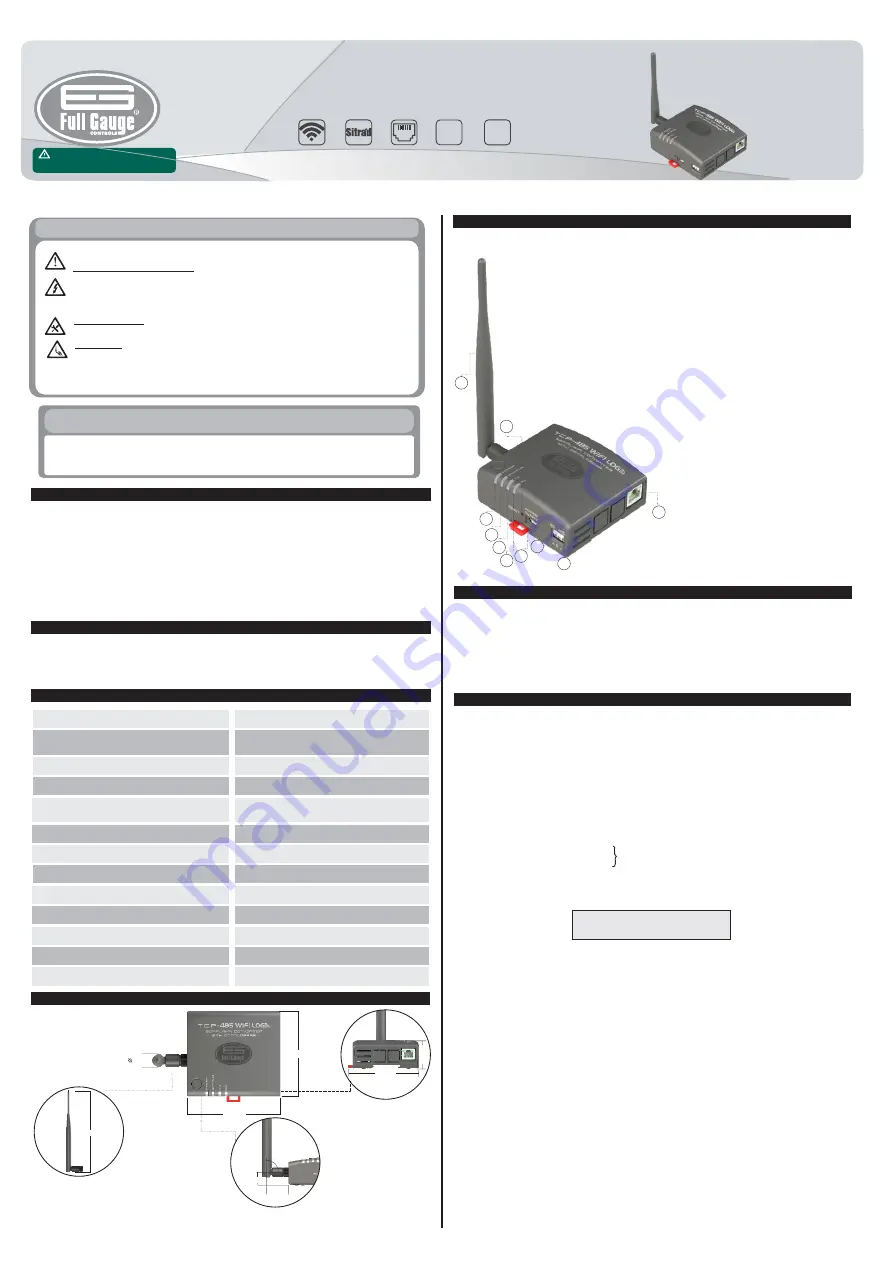 Full Gauge Controls TCP-485 WiFi Log Скачать руководство пользователя страница 1