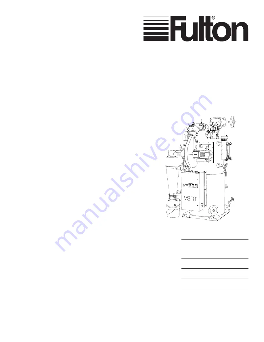 FULTON VSRT 10 Installation And Operation Manual Download Page 1