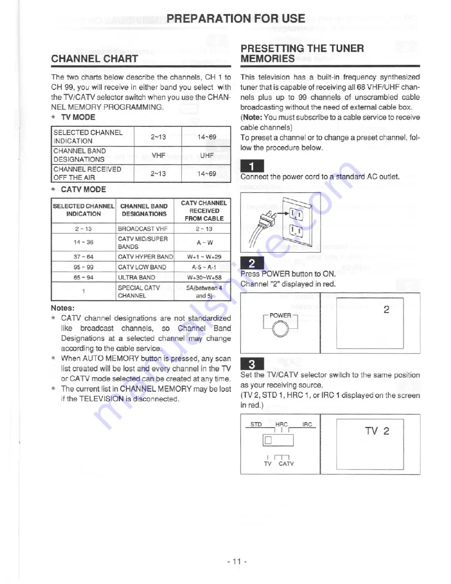 FUNAI CTV270S Owner'S Manual Download Page 11