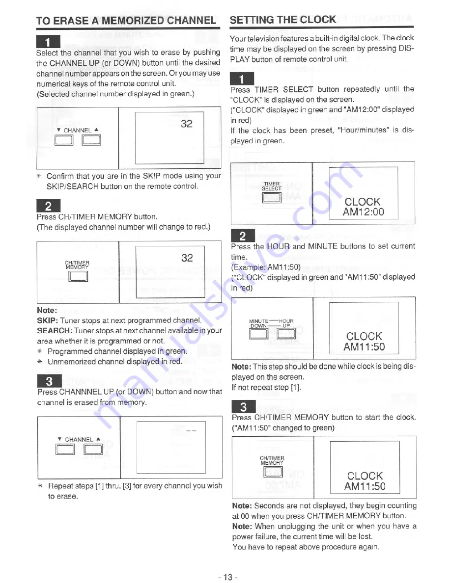 FUNAI CTV270S Owner'S Manual Download Page 13